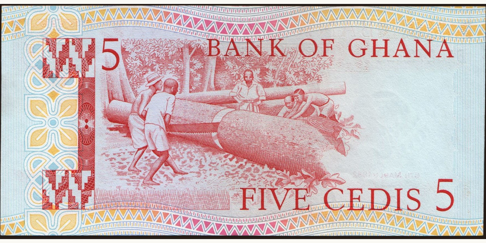 5 cedis Ghana 1982 — Back side