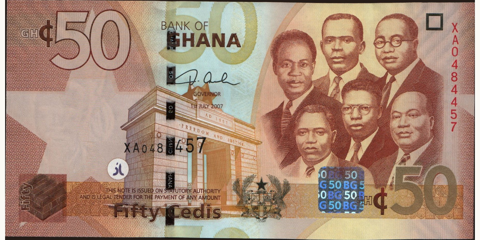 50 cedis Гана 2007 — Лицевая сторона