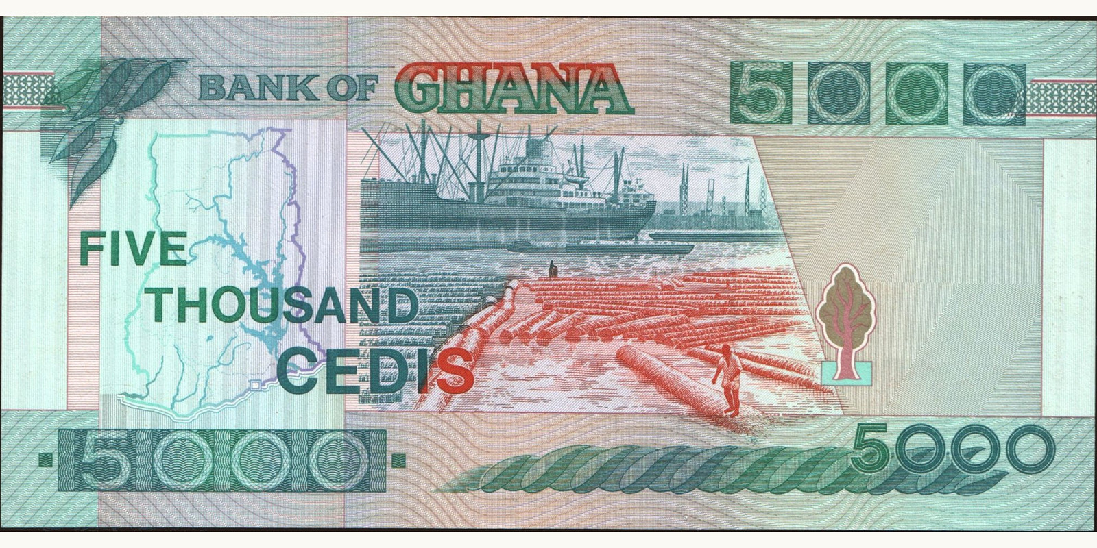 5000 cedis Гана 1994 — Оборотная сторона