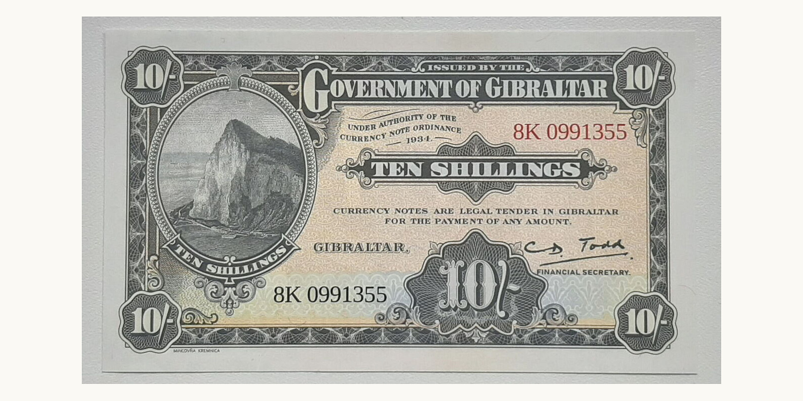 10 shillings Гибралтар 2018 — Лицевая сторона