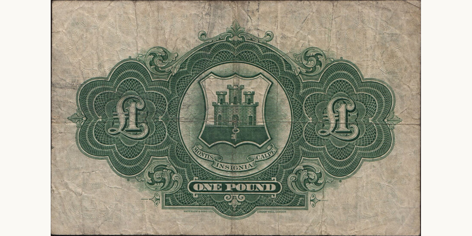 1 pounds Gibraltar 1942 — Back side