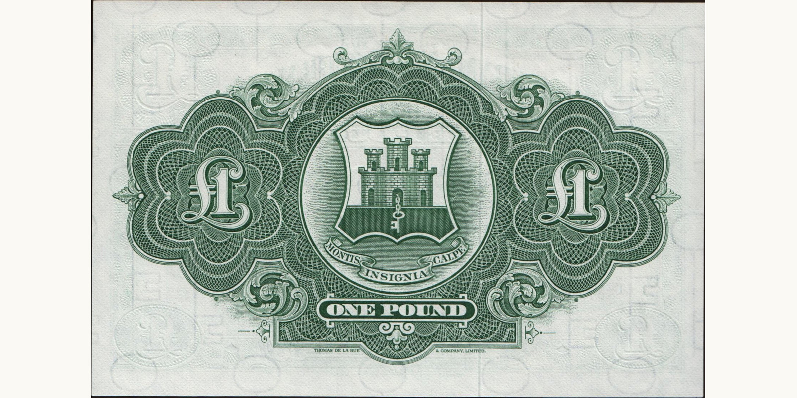 1 pounds Гибралтар 1965 — Оборотная сторона