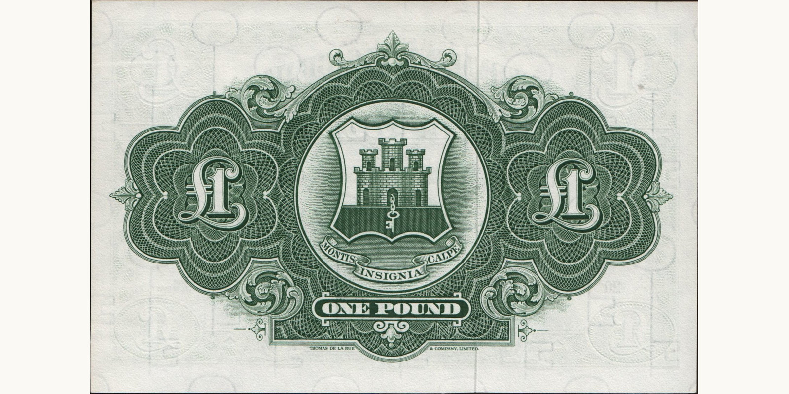 1 pounds Гибралтар 1971 — Оборотная сторона