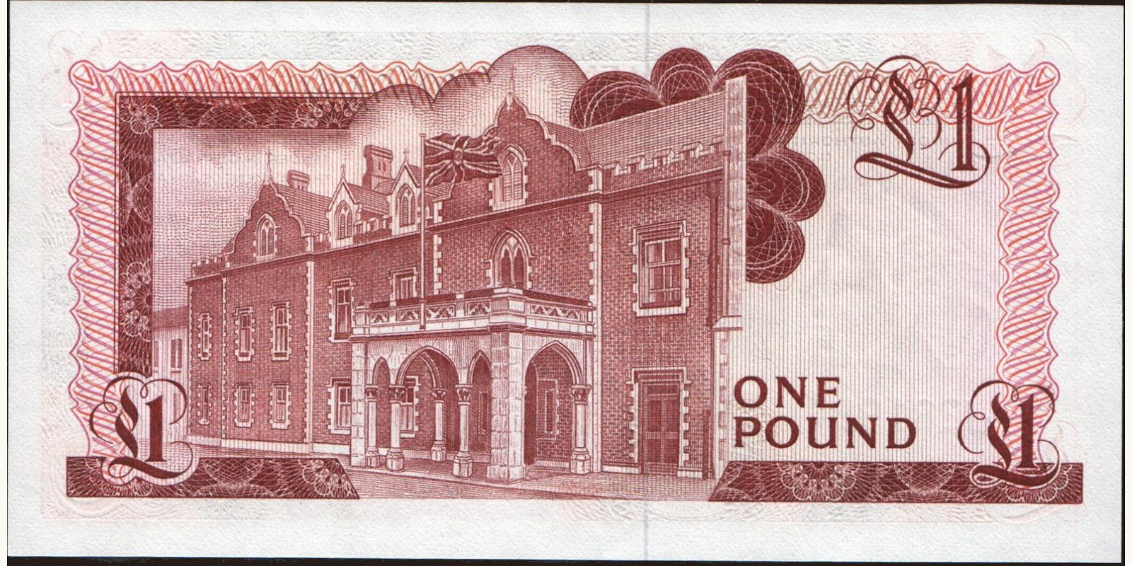 1 pounds Гибралтар 1975 — Оборотная сторона