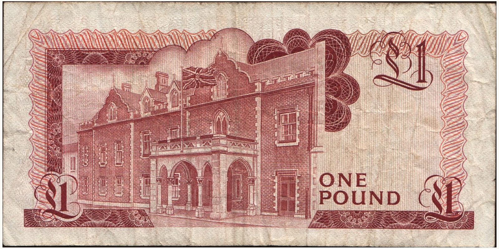 1 pounds Гибралтар 1986 — Оборотная сторона