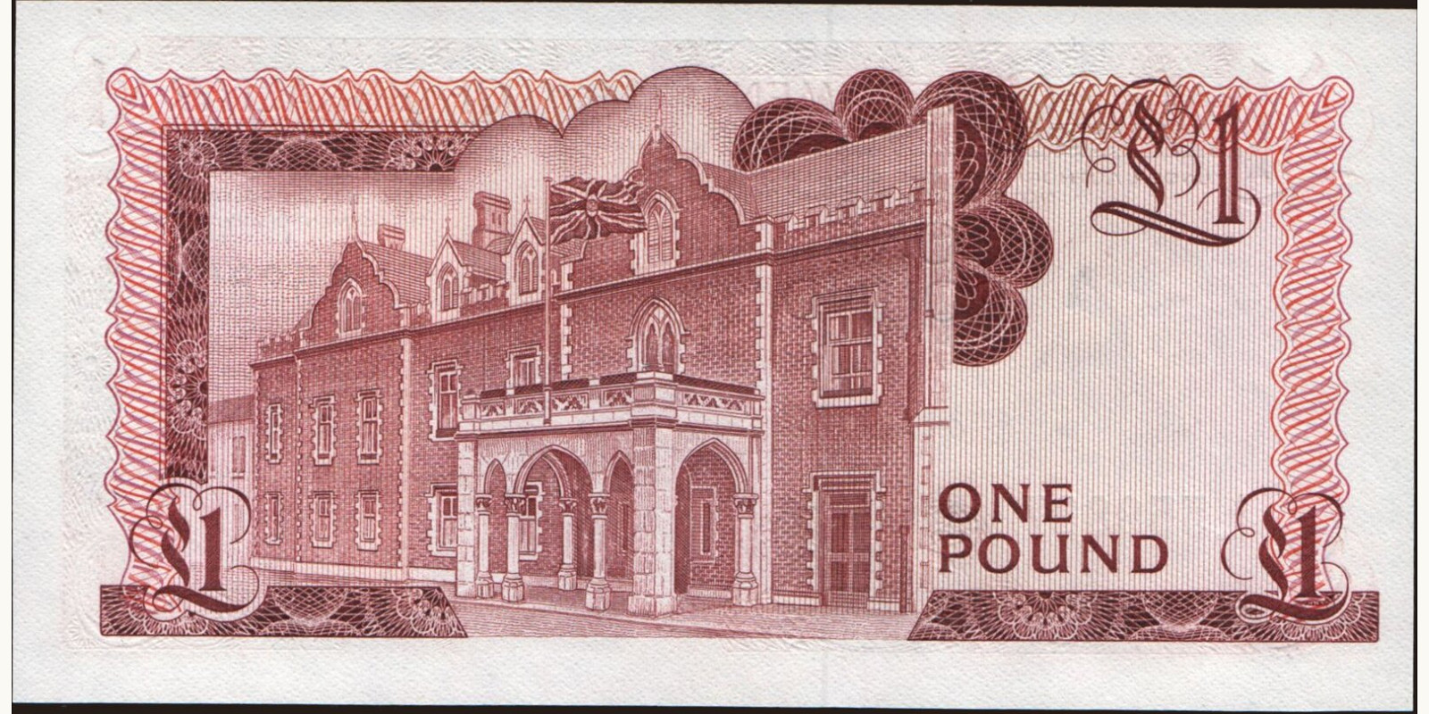 1 pounds Гибралтар 1988 — Оборотная сторона