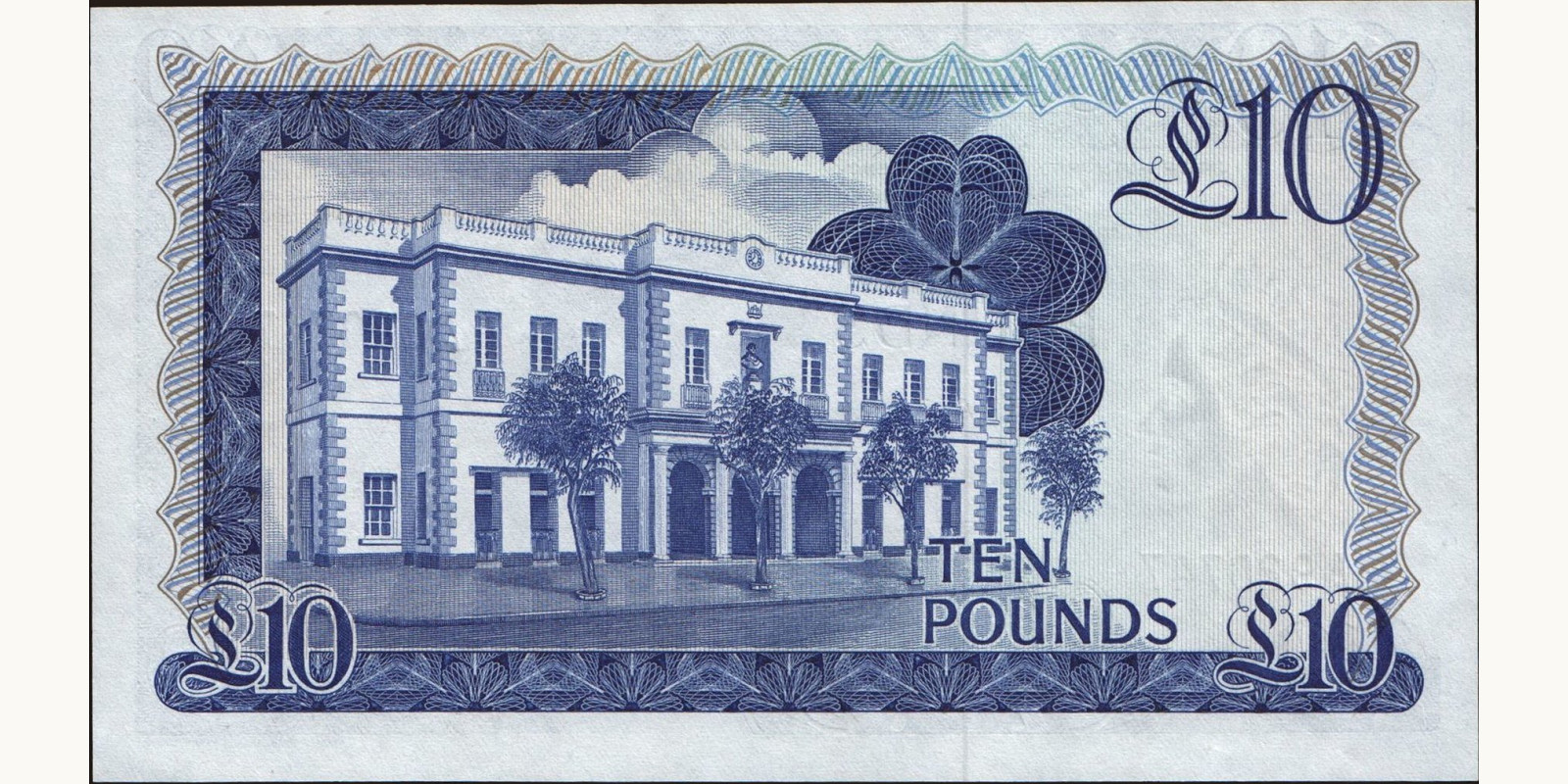 10 pounds Gibraltar 1986 — Back side