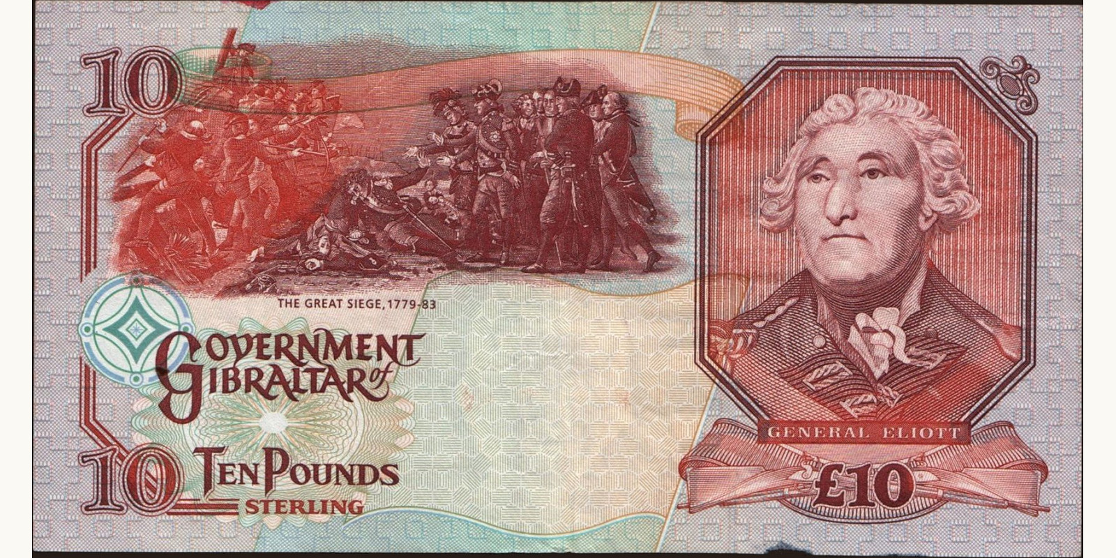 10 pounds Gibraltar 1995 — Back side