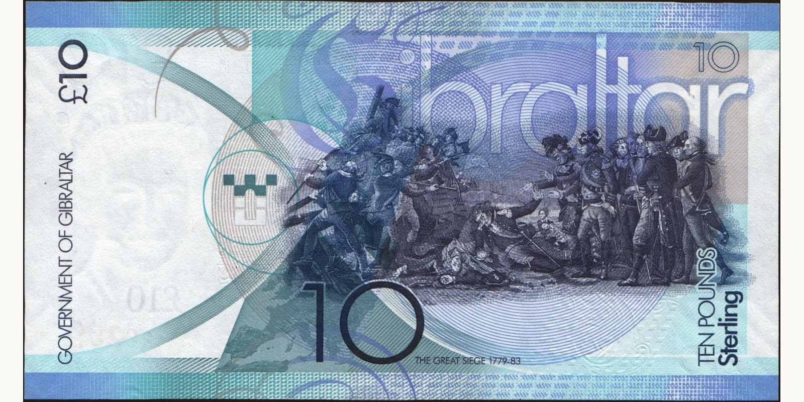 10 pounds Гибралтар 2010 — Оборотная сторона