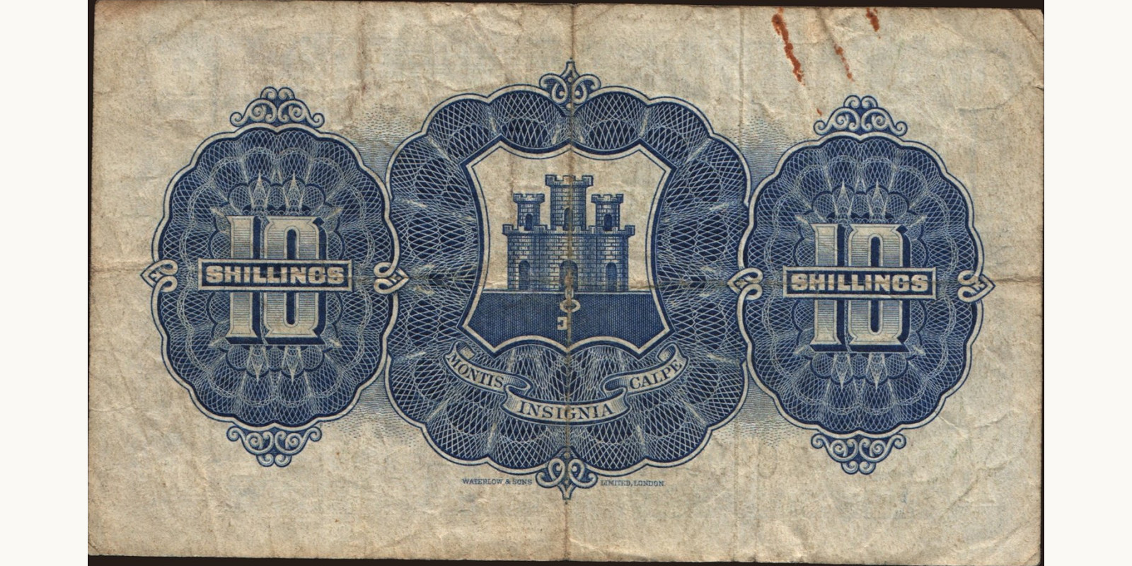 10 shilling Gibraltar 1954 — Back side