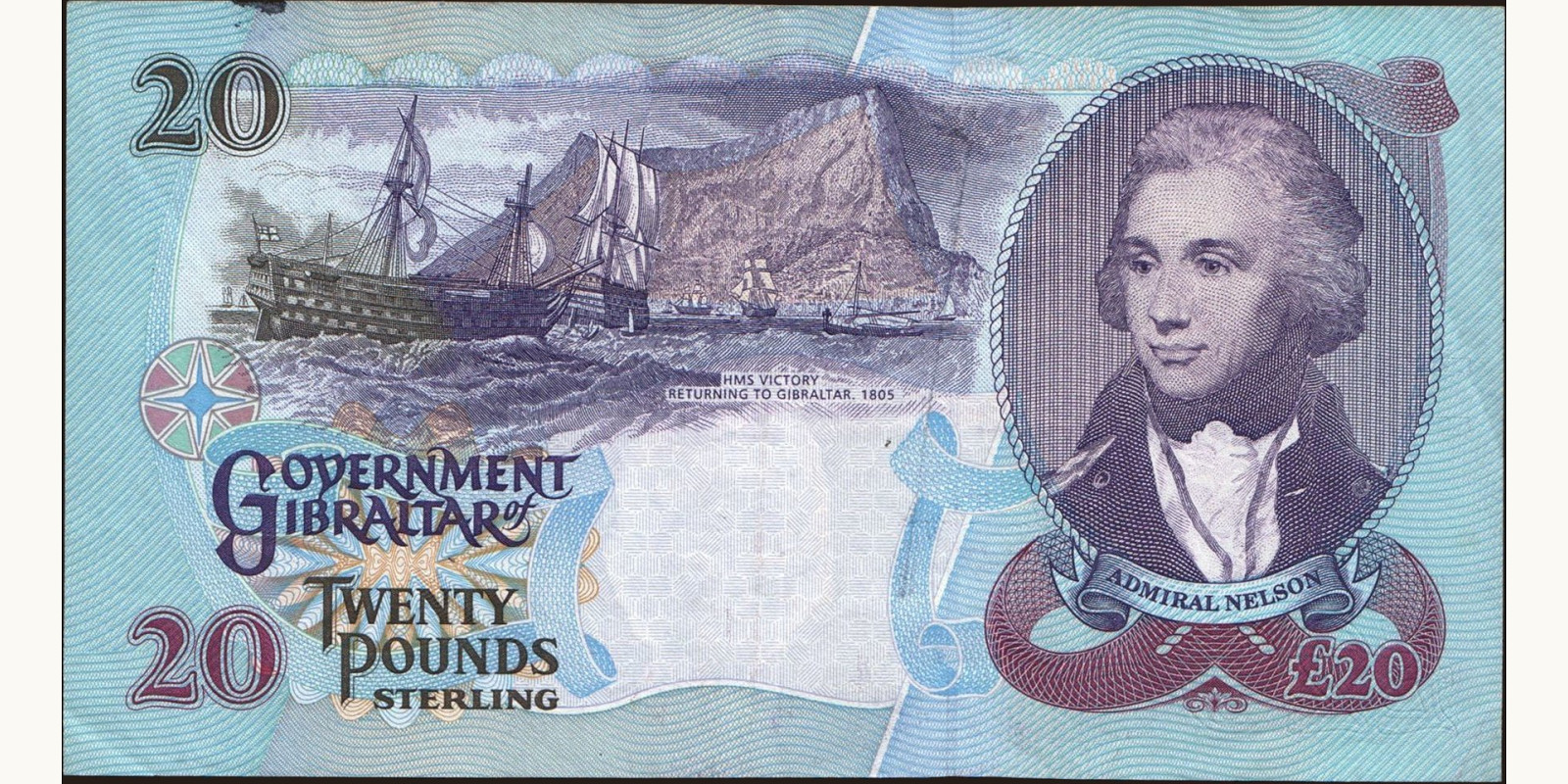 20 pounds Gibraltar 1995 — Back side
