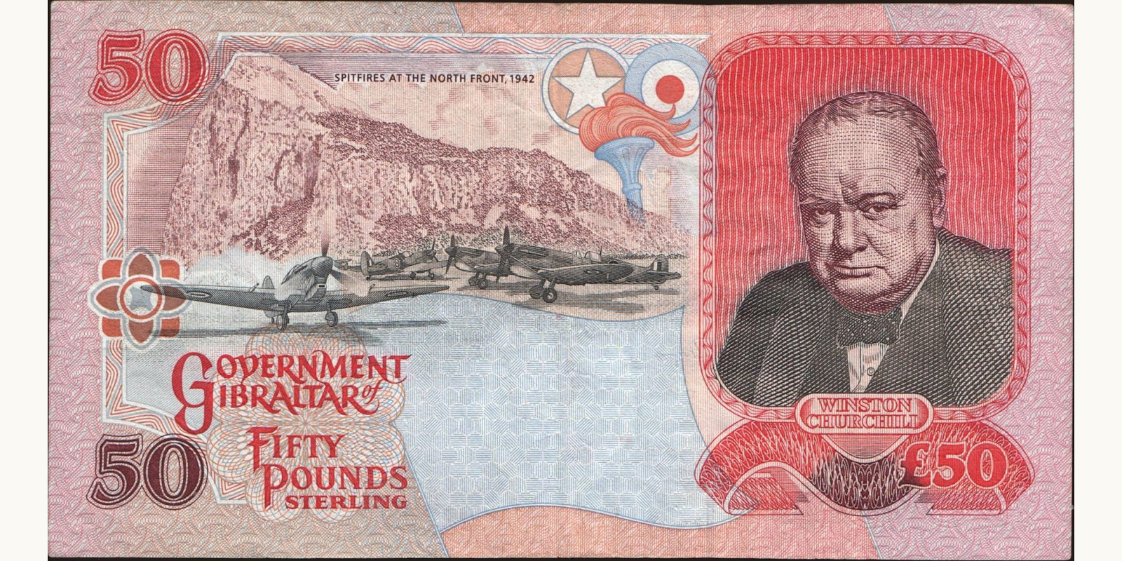 50 pounds Гибралтар 1995 — Оборотная сторона