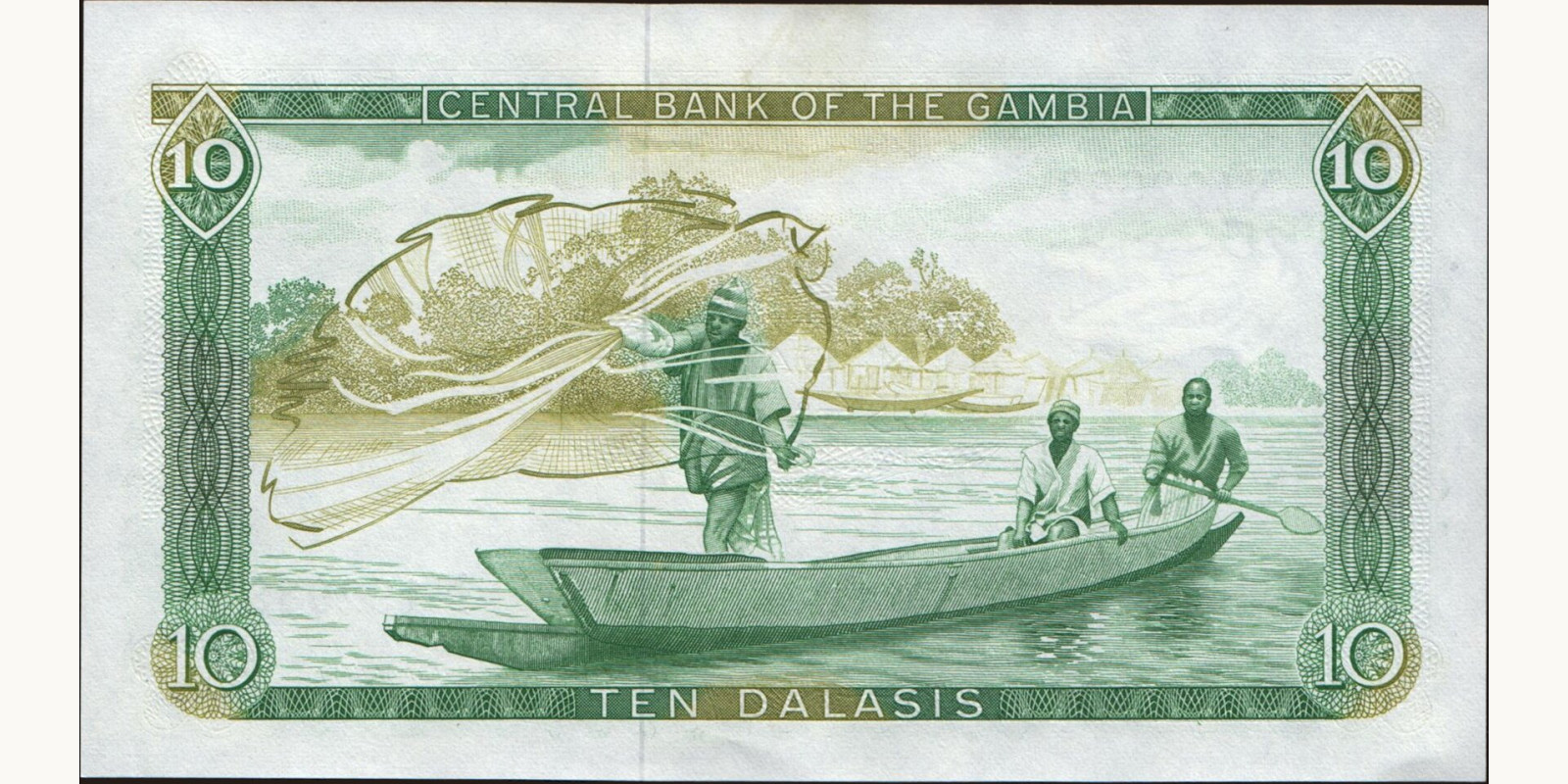 10 dalasis Гамбия 1987 — Оборотная сторона