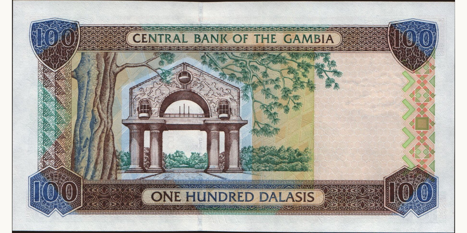 100 dalasis Gambia 2001 — Back side