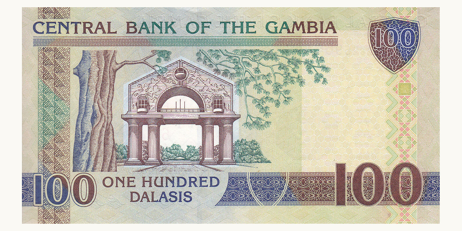 100 dalasis Гамбия 2010 — Оборотная сторона