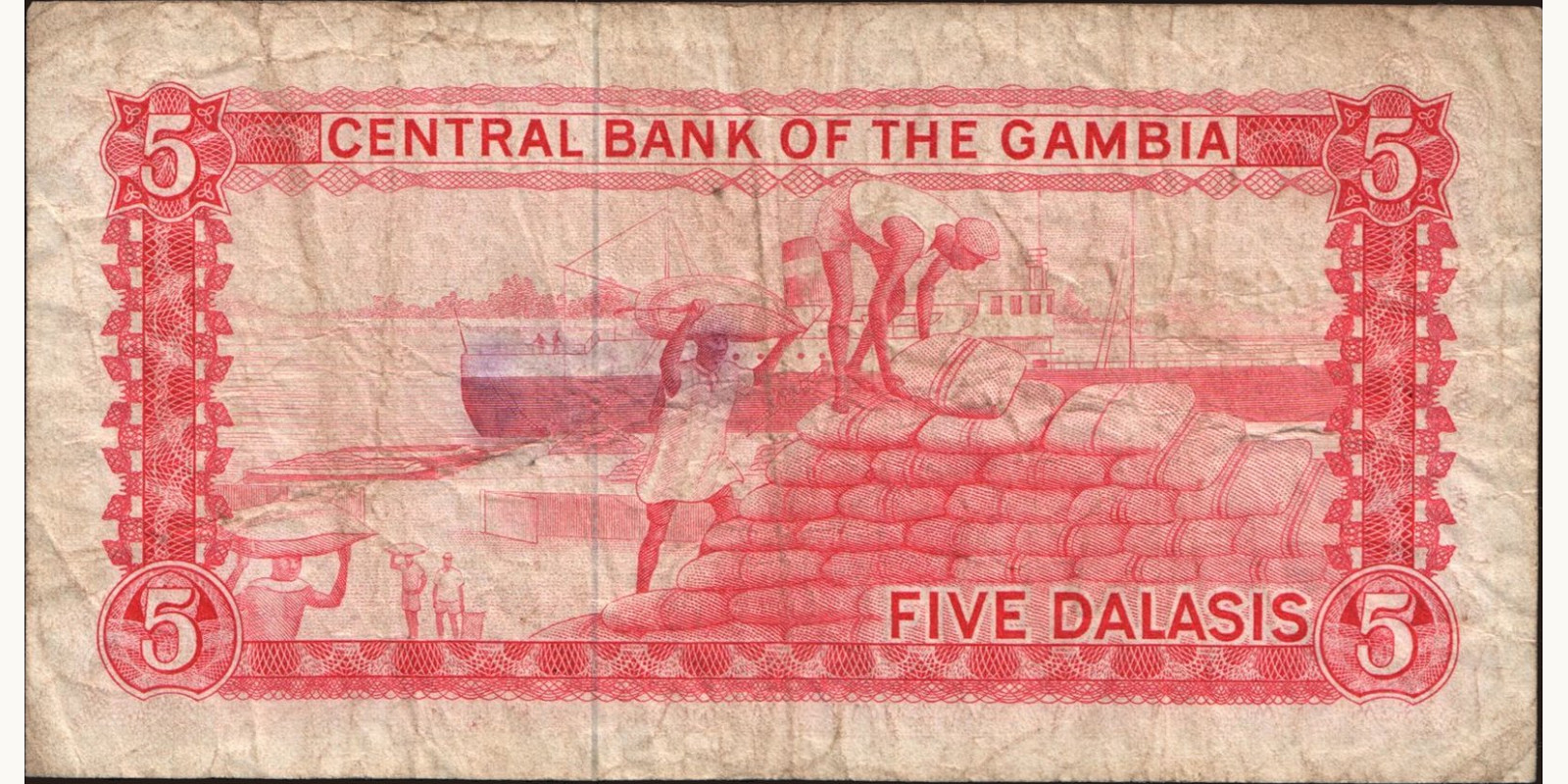 5 dalasis Гамбия 1972 — Оборотная сторона