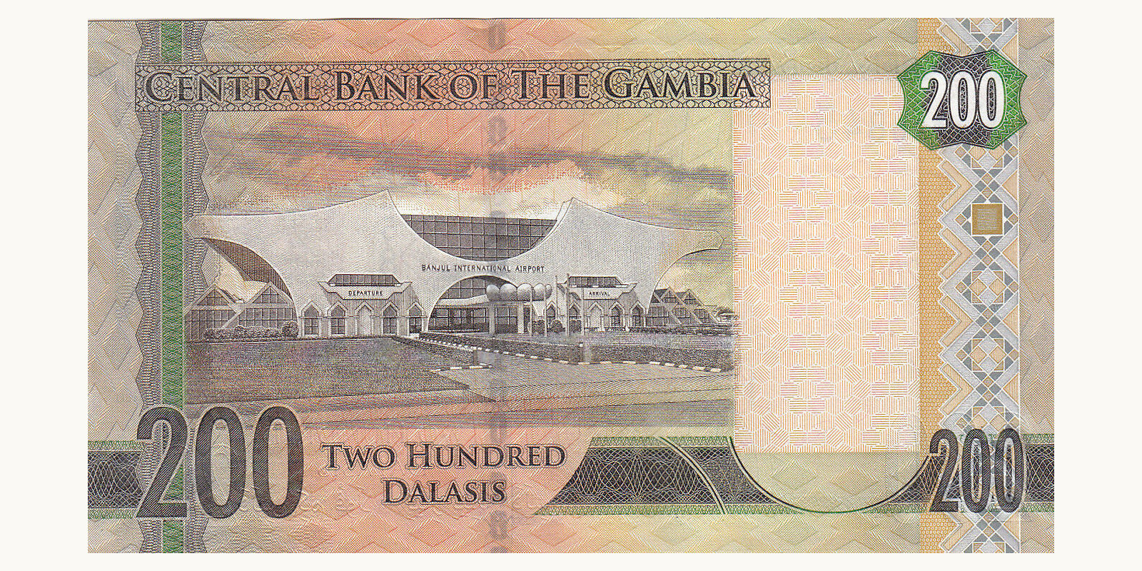 200 dalasis Гамбия 2015 — Оборотная сторона