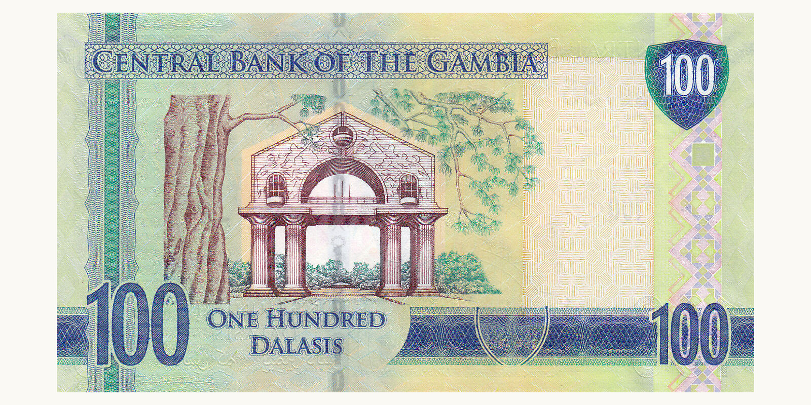 100 dalasis Gambia 2015 — Back side