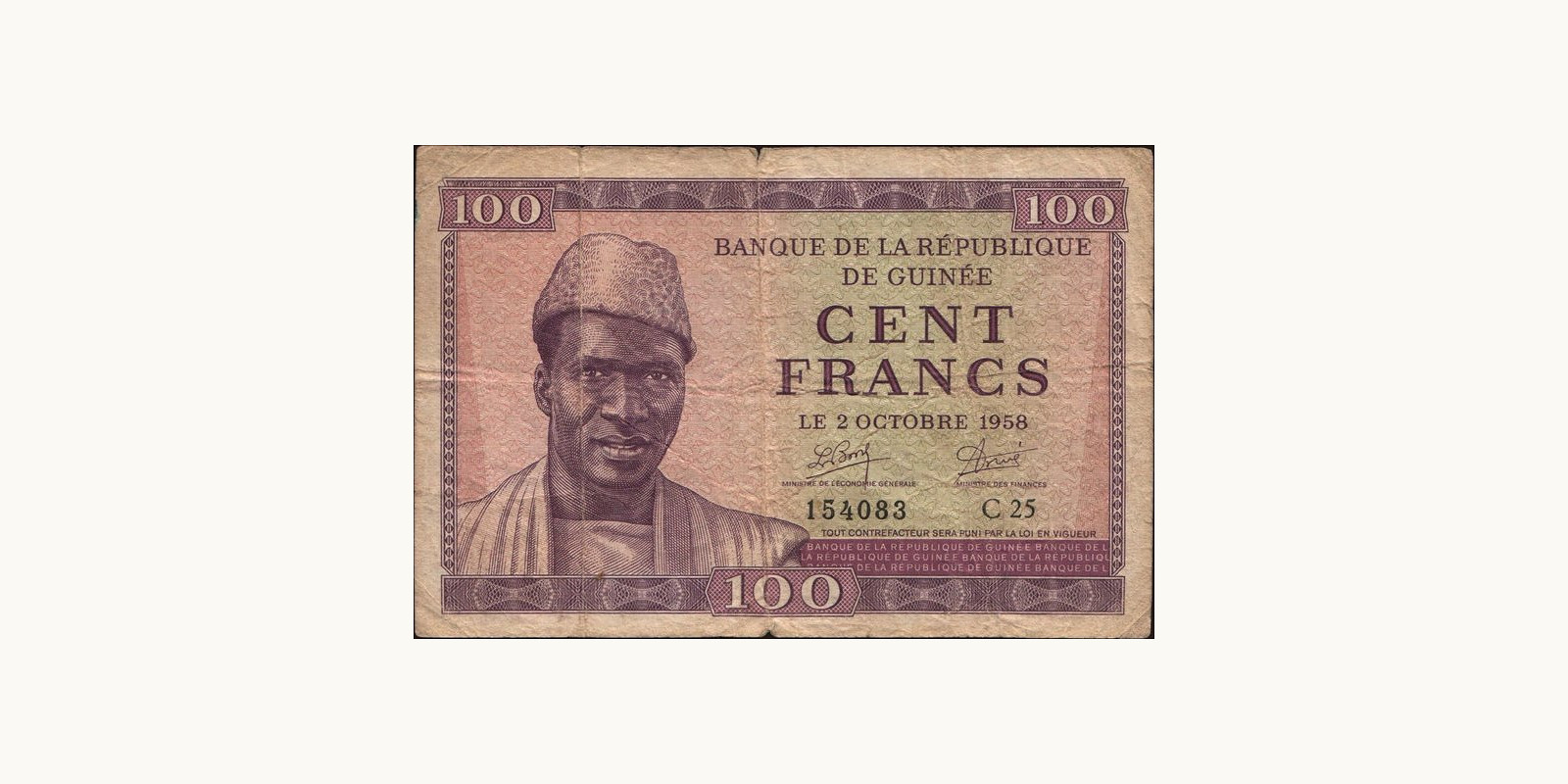 100 franc 1958