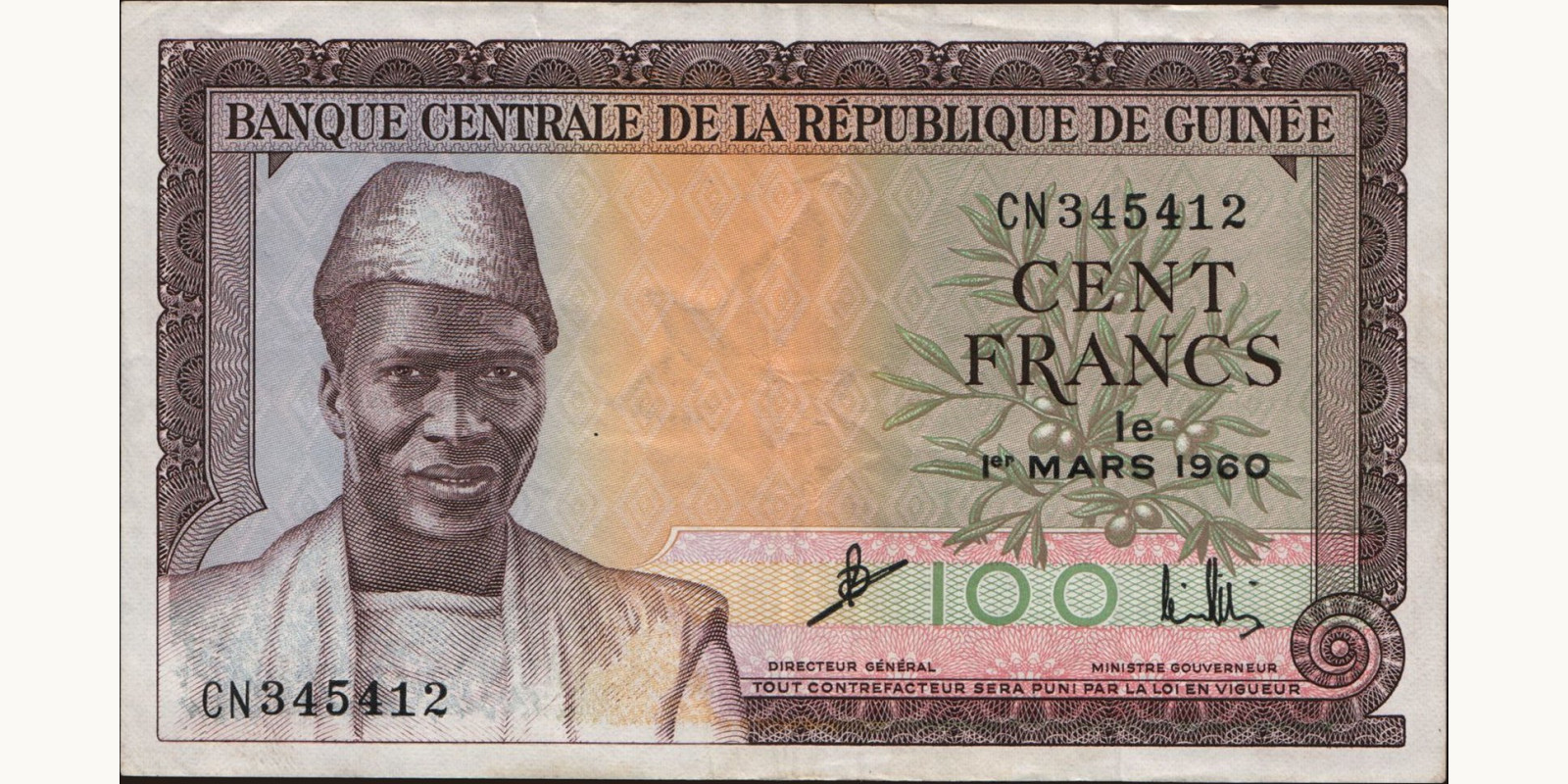 100 franc 1960