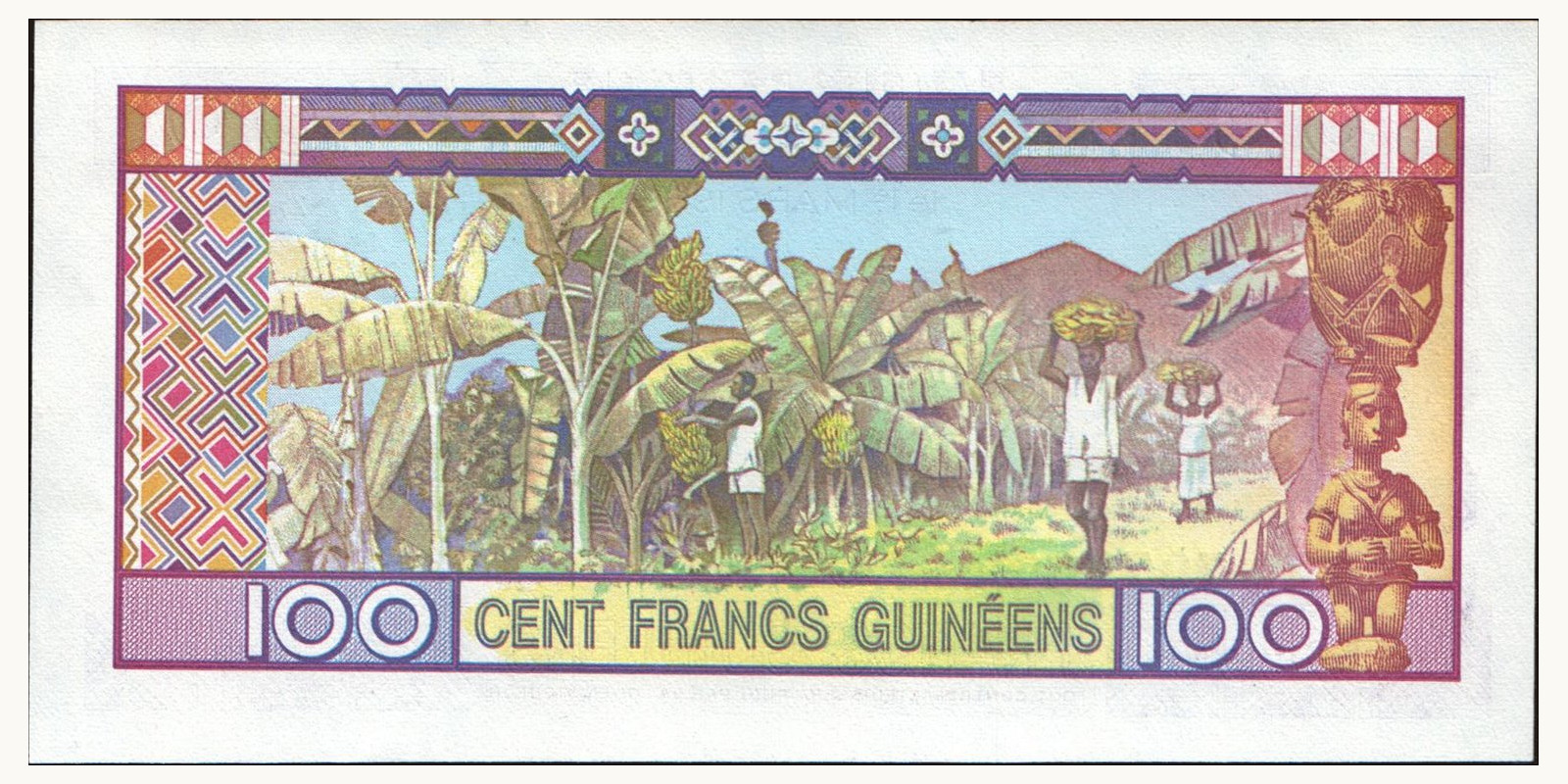 100 franc Гвинея 1985 — Оборотная сторона