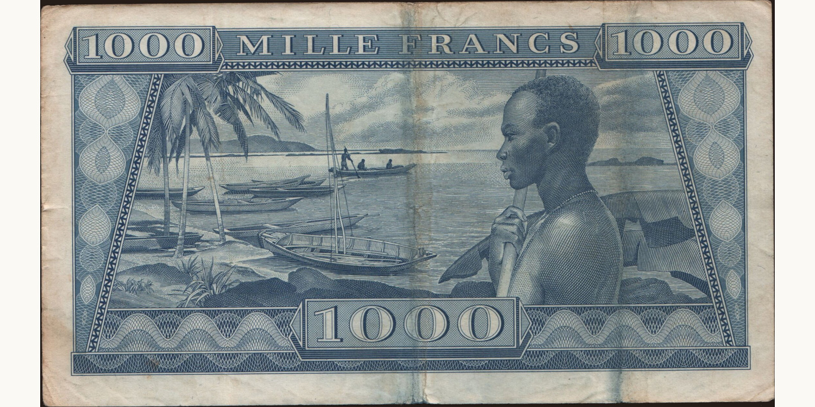 1000 franc Guinea 1958 — Back side