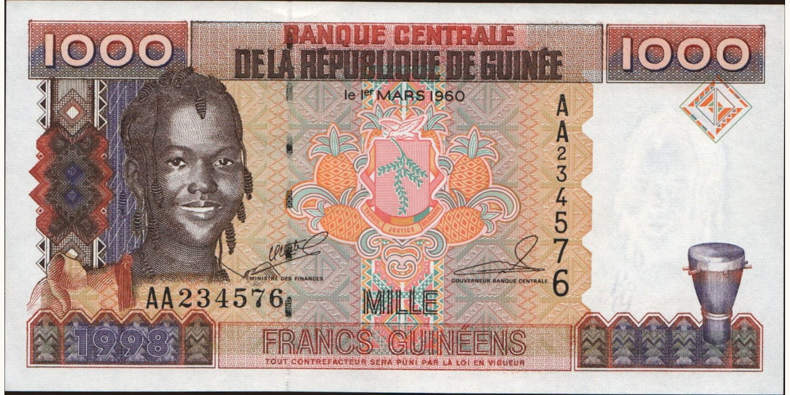 1000 franc 1998