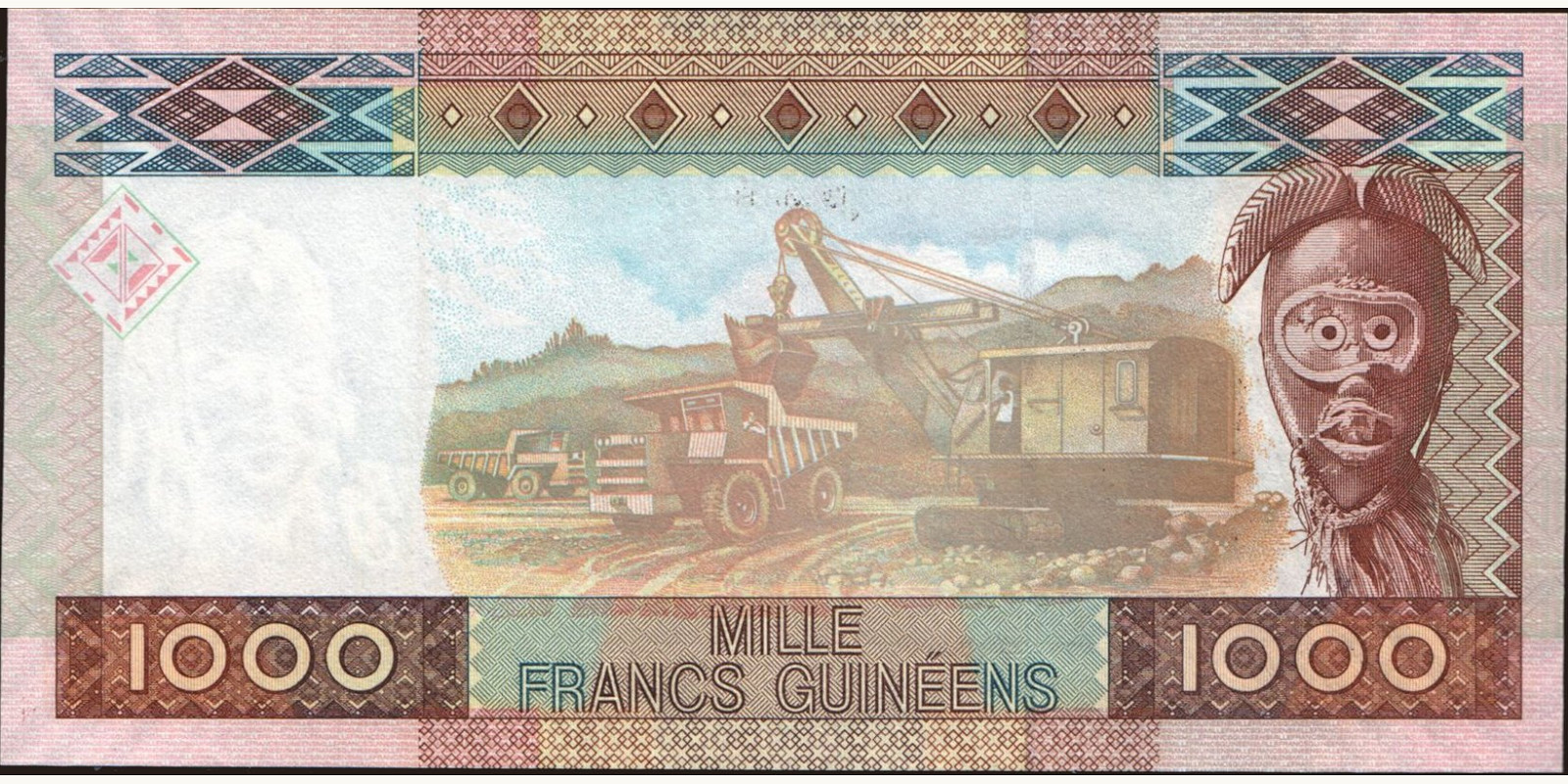 1000 franc Guinea 2006 — Back side