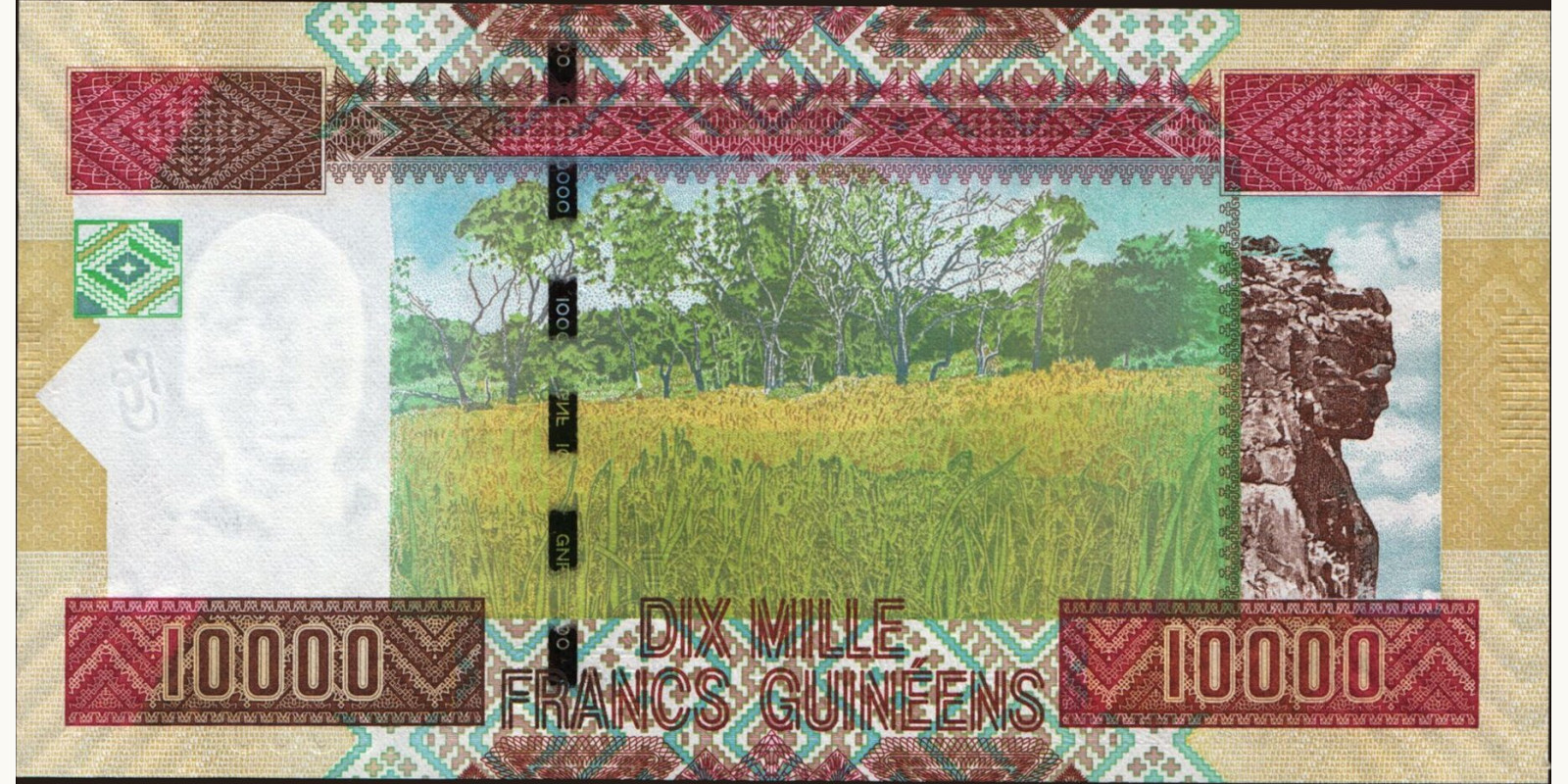 10000 franc Гвинея 2012 — Оборотная сторона