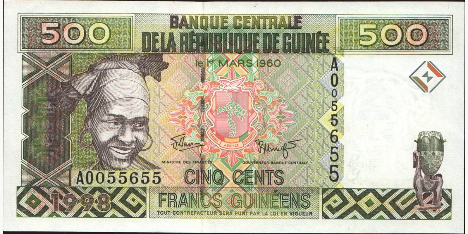 500 franc 1998