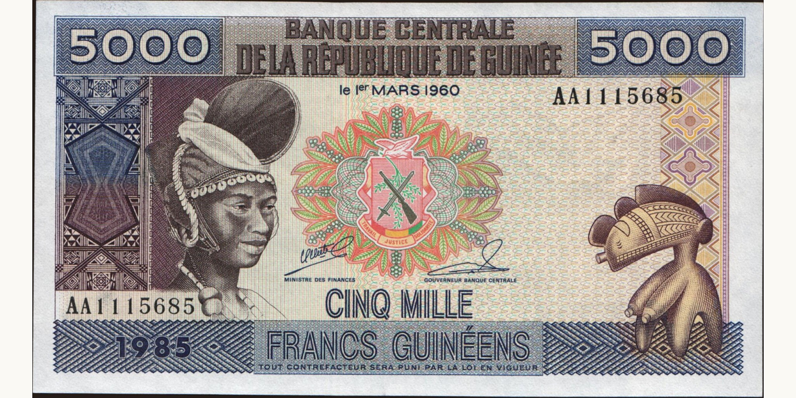 5000 franc 1985