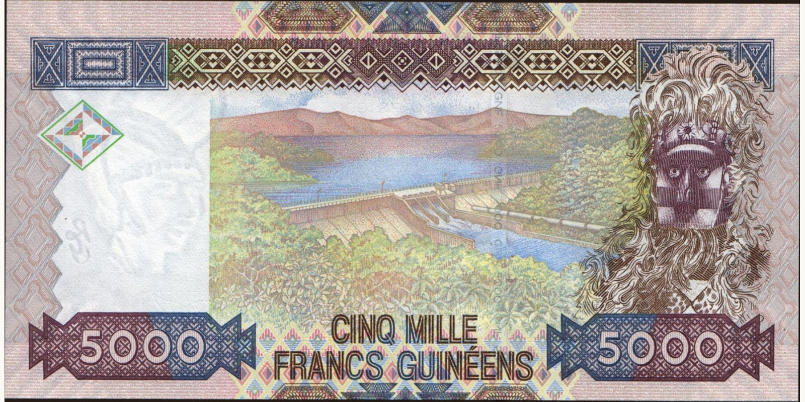 5000 franc Guinea 2006 — Back side