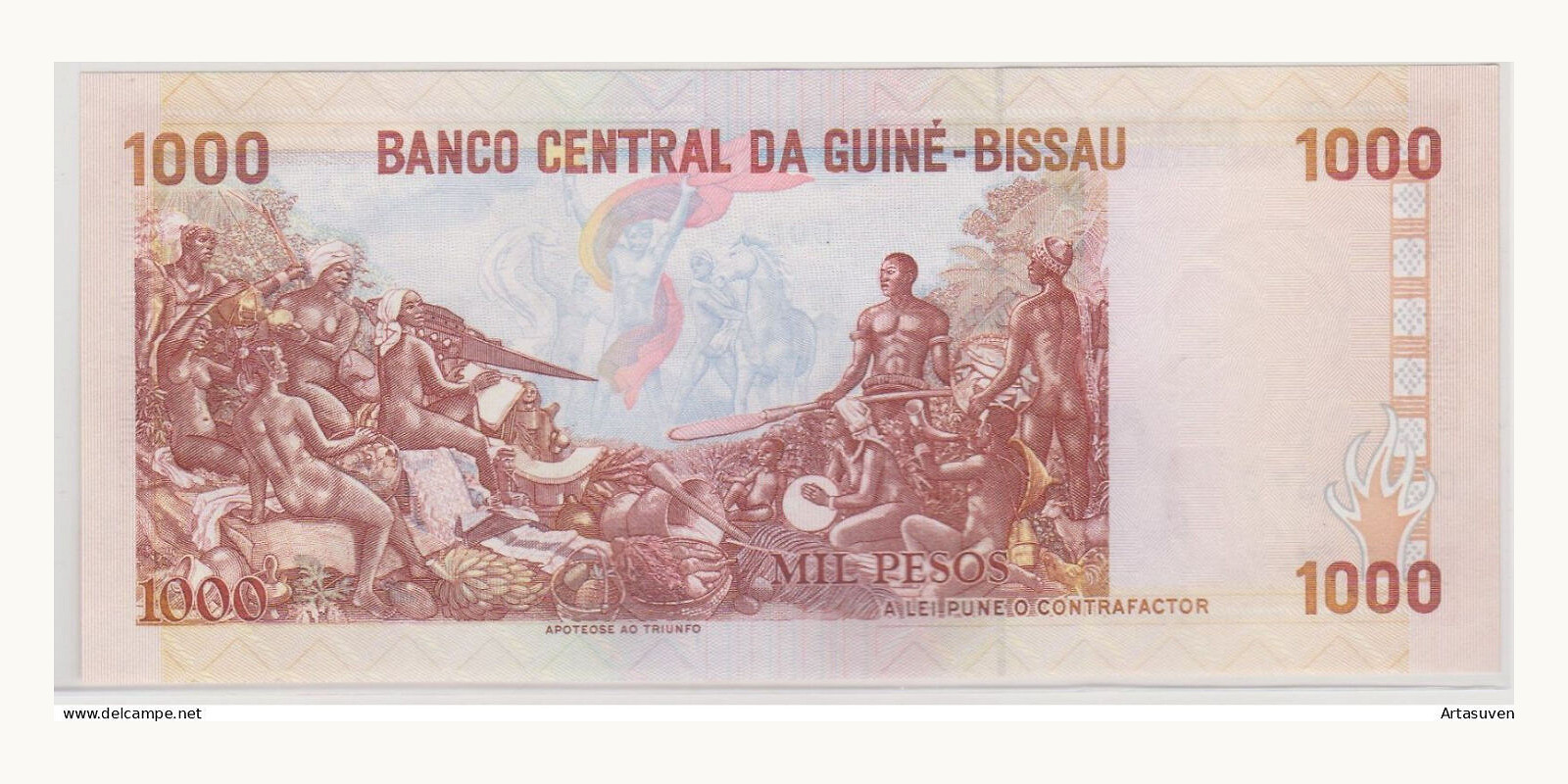 1000 Pesos Гвинея 1993 — Оборотная сторона