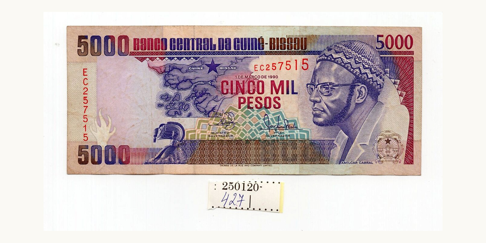 5000 pesos Guinea 1990 — Front side