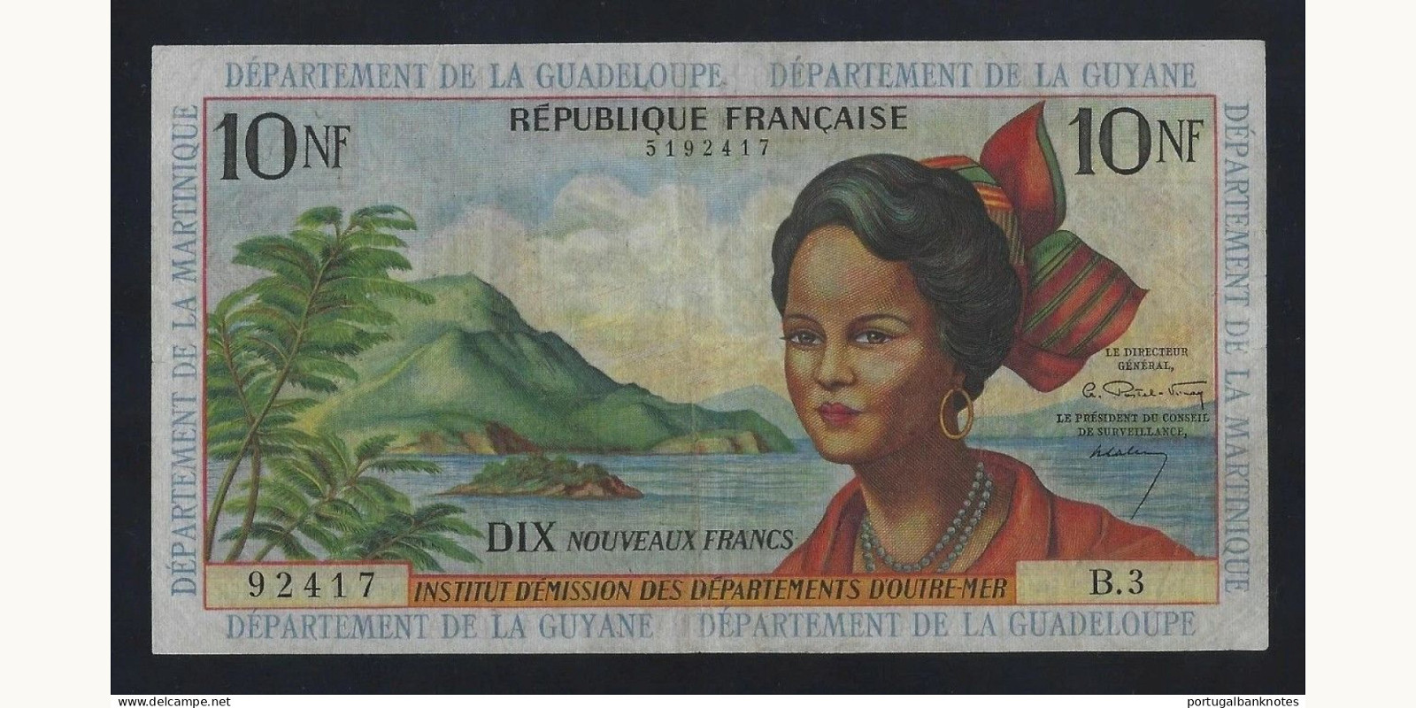 10 franc Guadeloupe 1963 — Front side