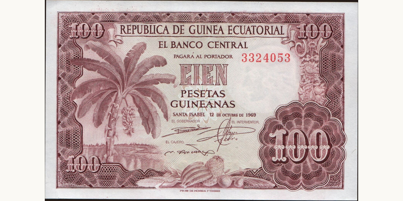 100 pesetas 1969
