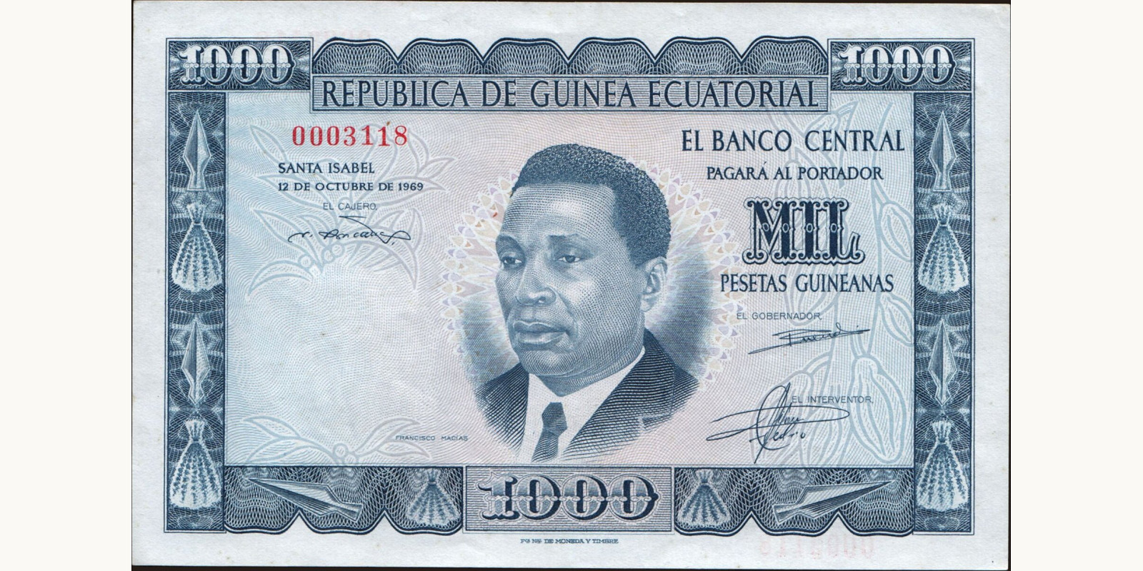 1000 pesetas 1969