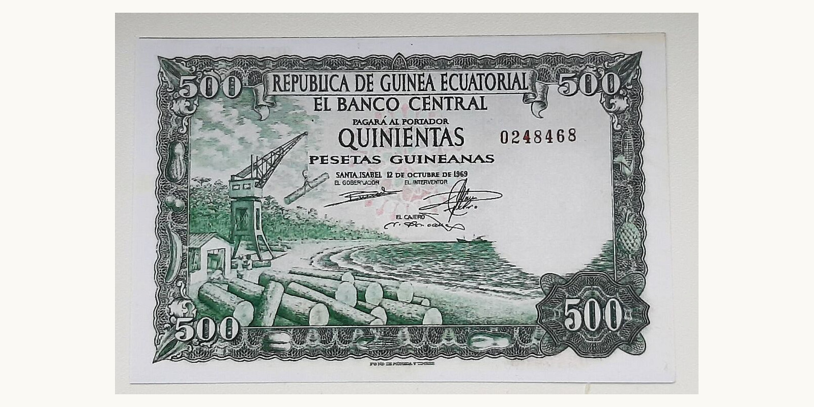 500 pesetas Equatorial Guinea 1969 — Front side