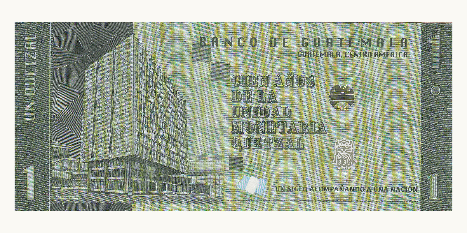 1 quetzal Guatemala 2024 — Back side
