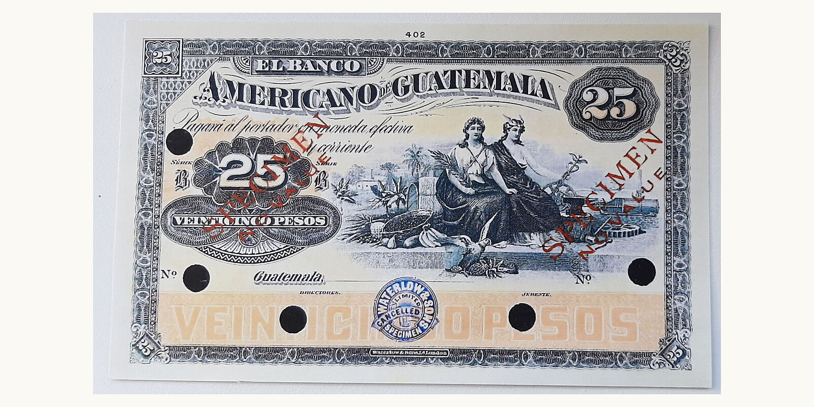 25 pesos Guatemala 1918 — Front side