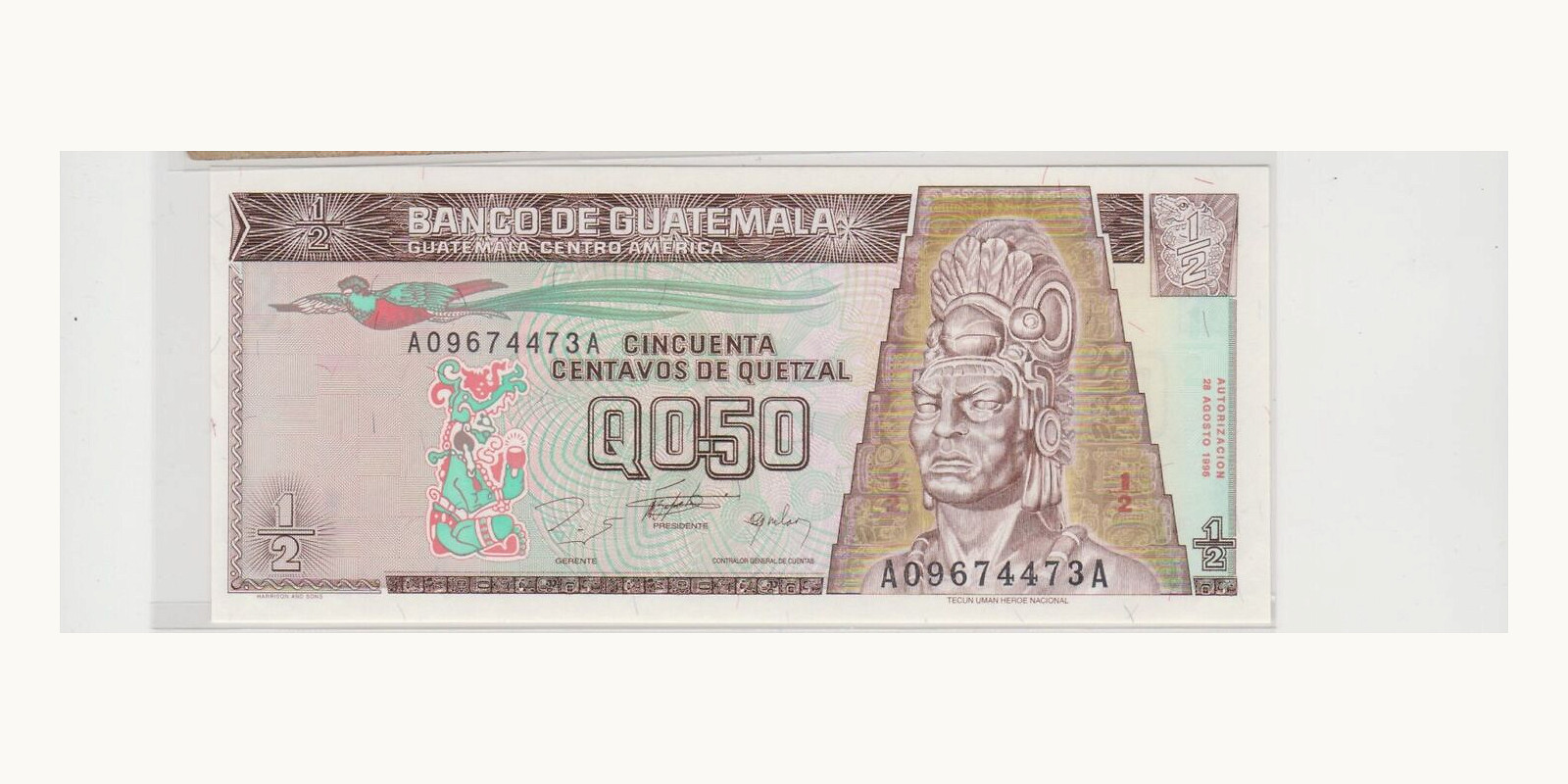 2 quetzales Guatemala 1996 — Front side