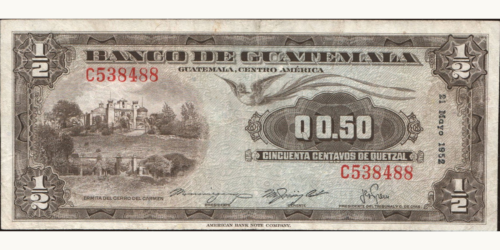050 quetzales 1952