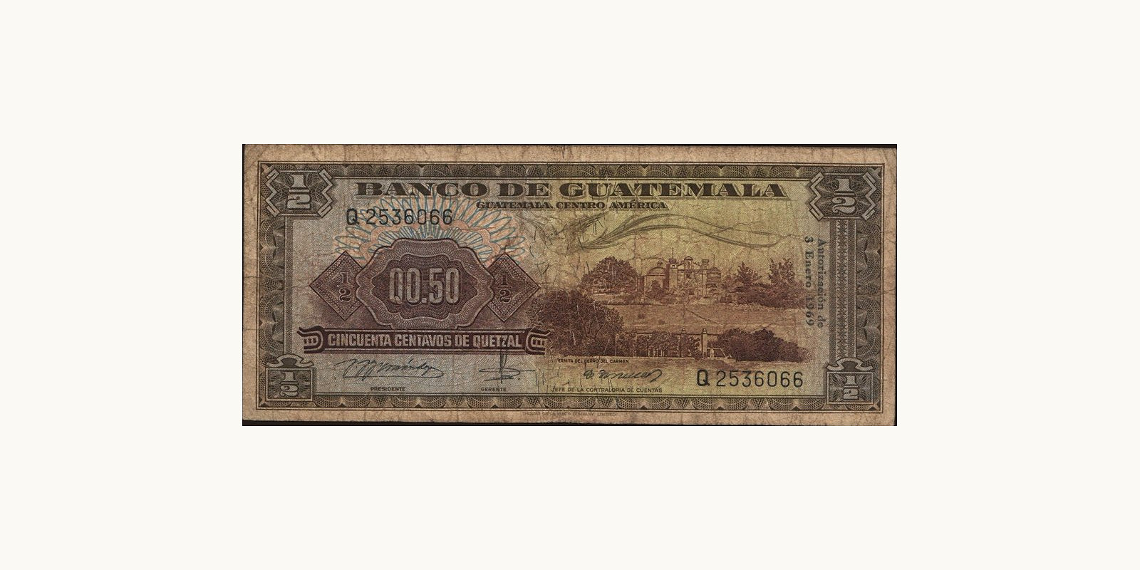 050 quetzales Гватемала 1969 — Лицевая сторона