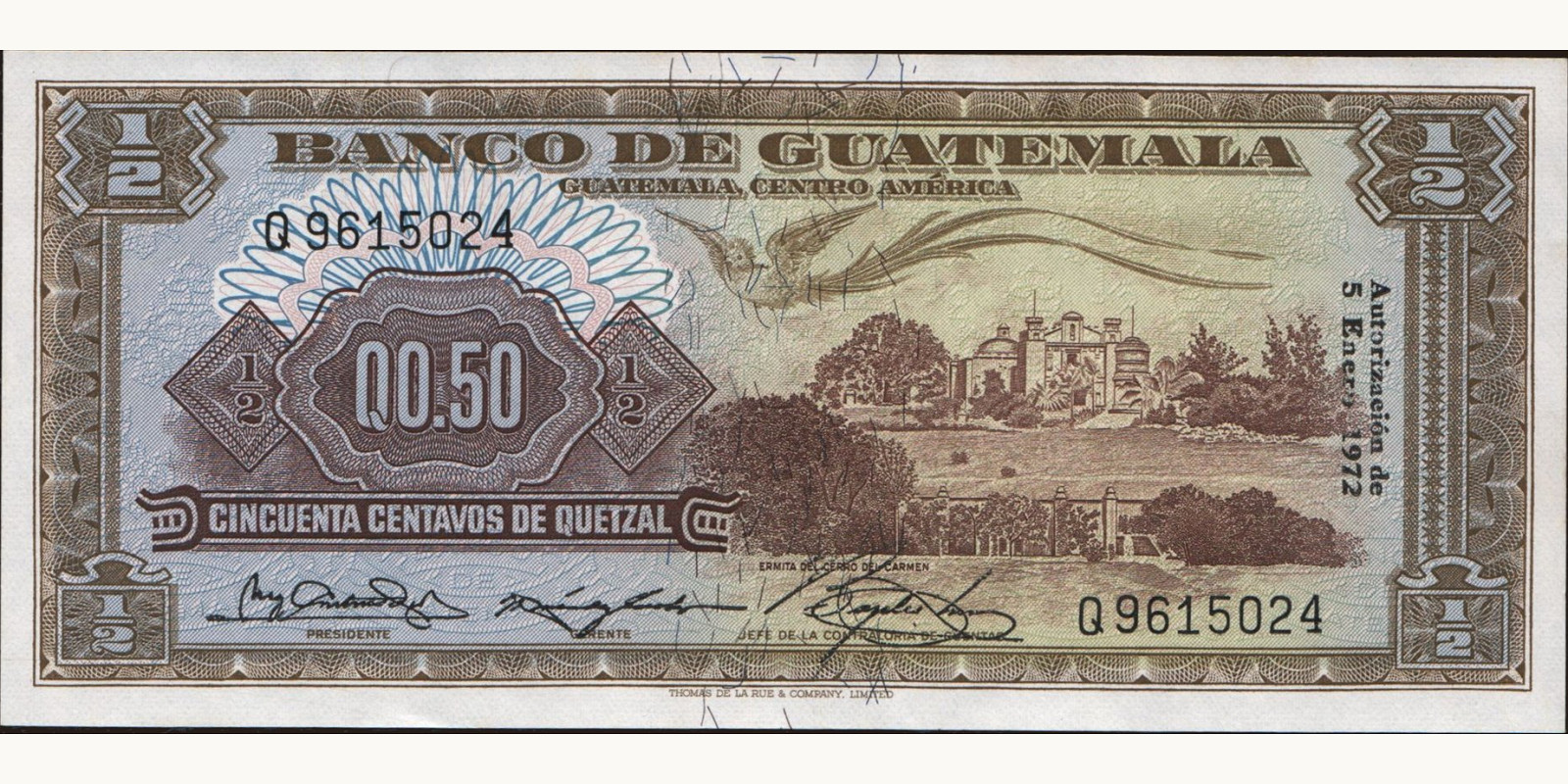 050 quetzales Guatemala 1972 — Front side