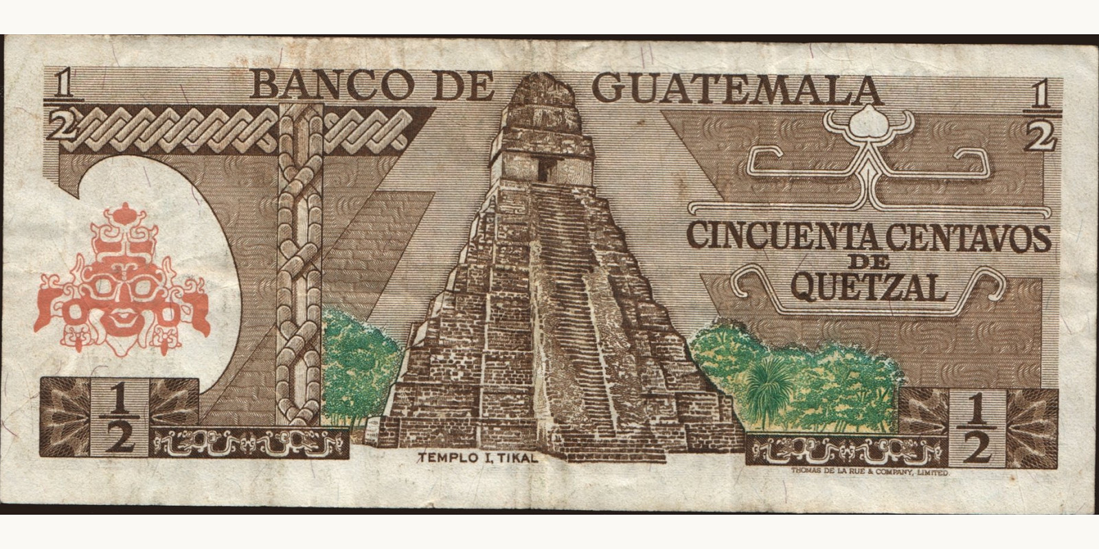 050 quetzales Гватемала 1977 — Оборотная сторона