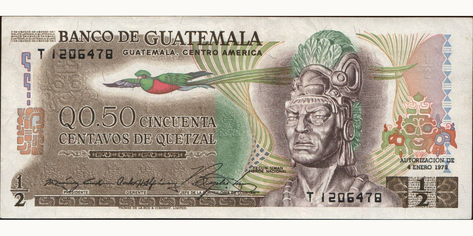 050 quetzales Гватемала 1978 — Лицевая сторона