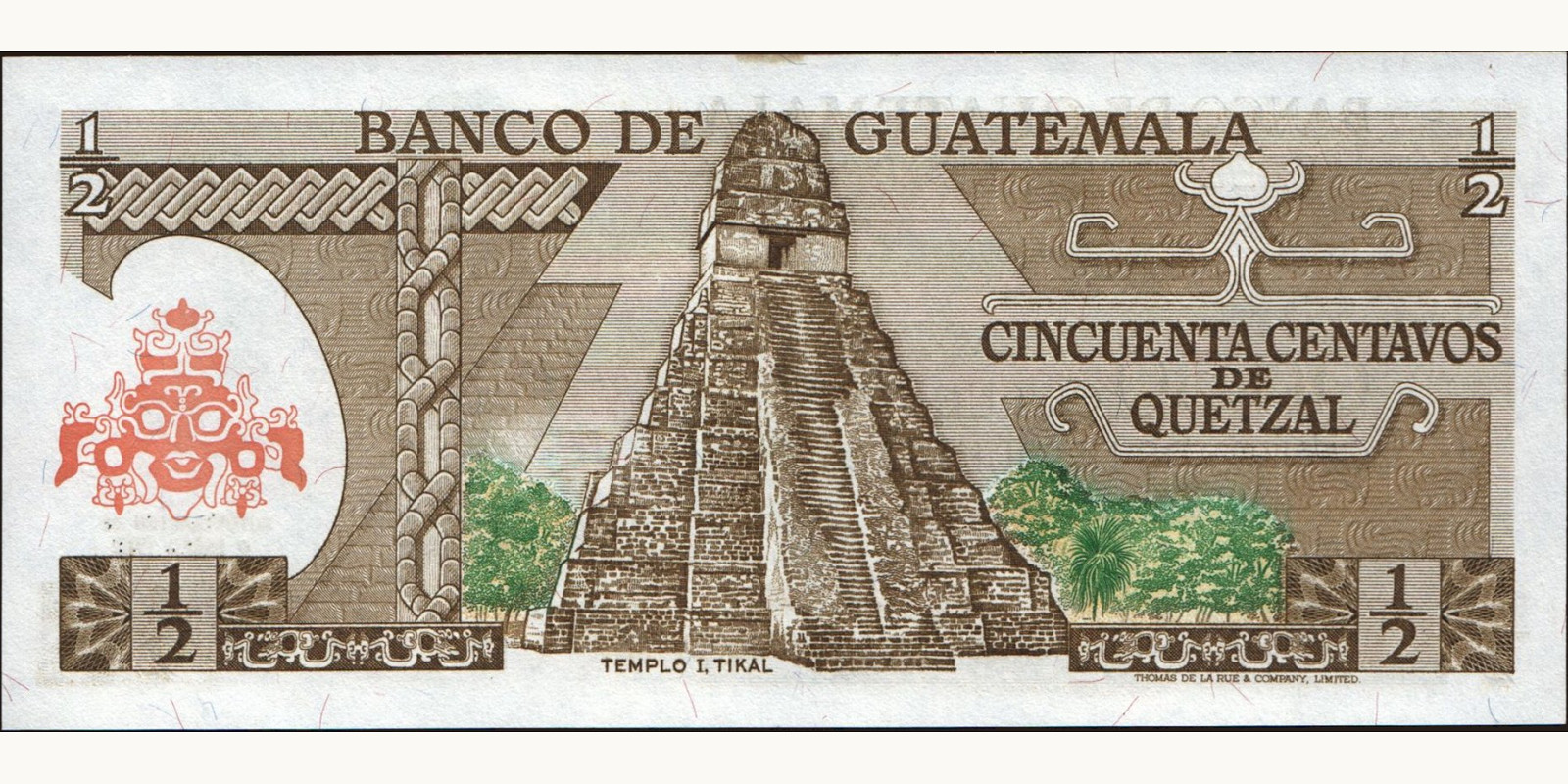 050 quetzales Guatemala 1982 — Back side