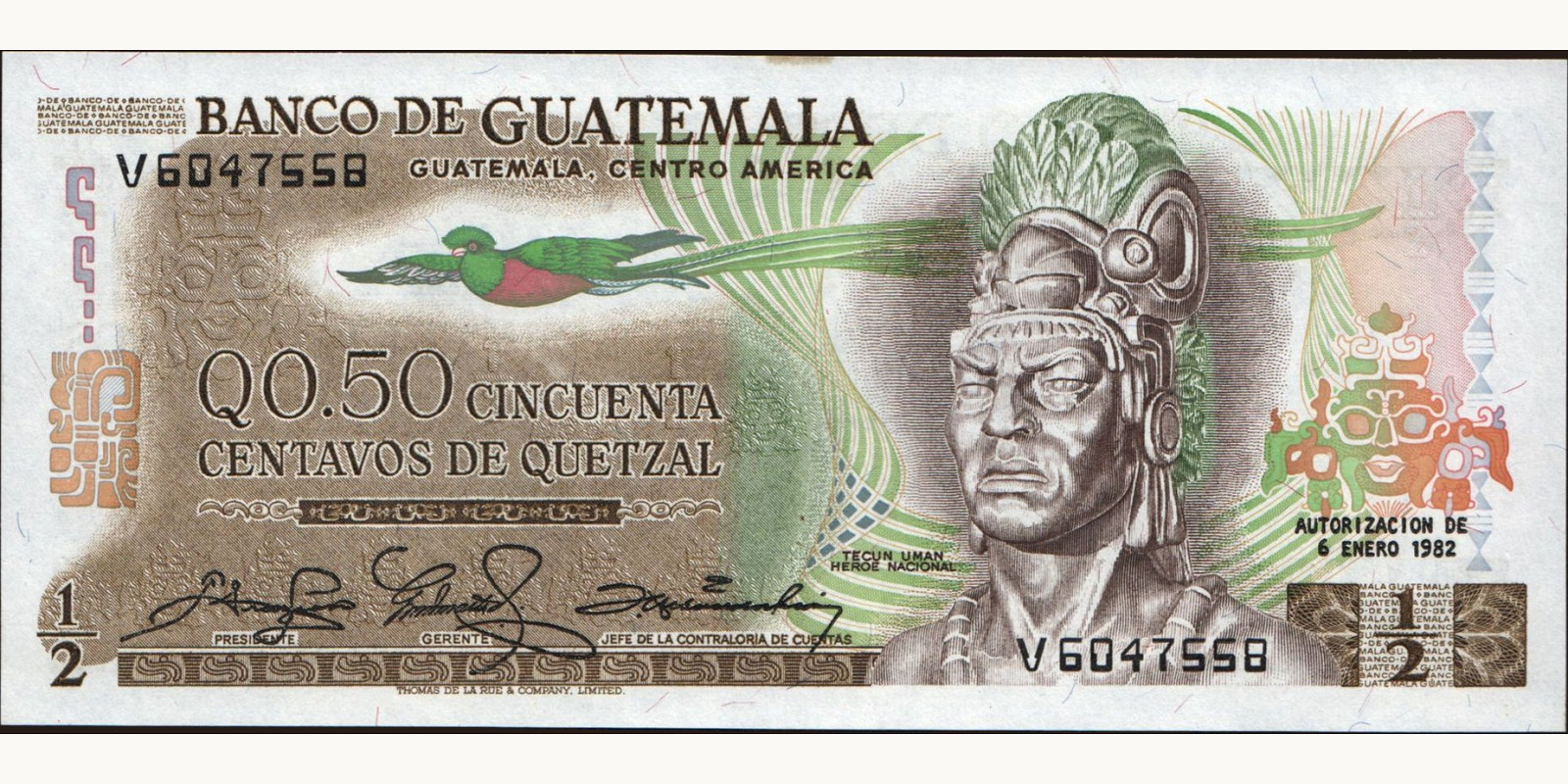 050 quetzales 1982