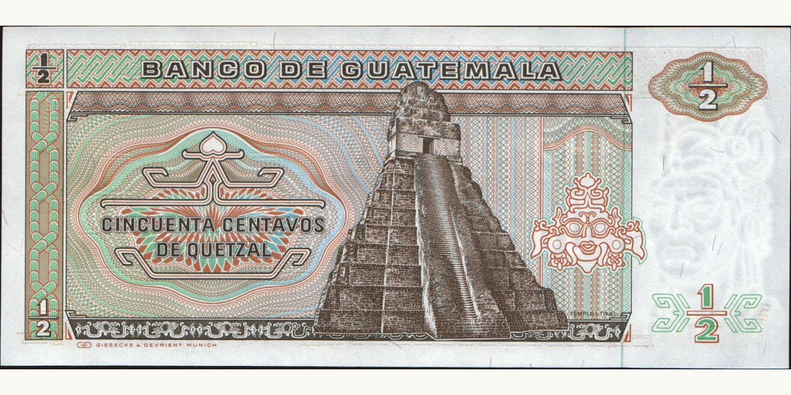 050 quetzales Guatemala 1983 — Back side