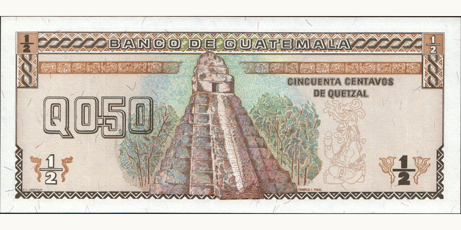 050 quetzales Гватемала 1992 — Оборотная сторона